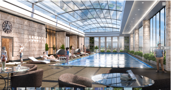 Mái bể bơi tòa nhà Golden Park